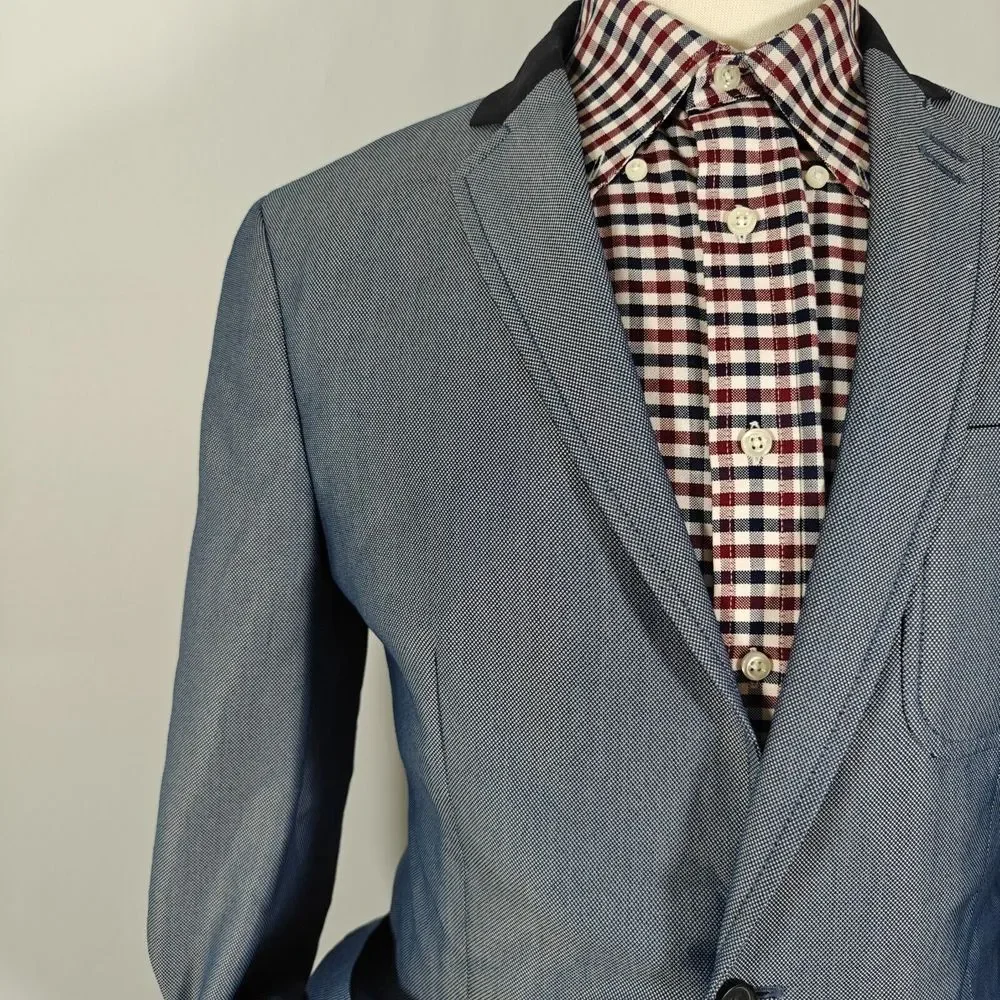 INC International Concepts Men's Sport Coat Blazer Two Button Blue Slim Fit‎ Med